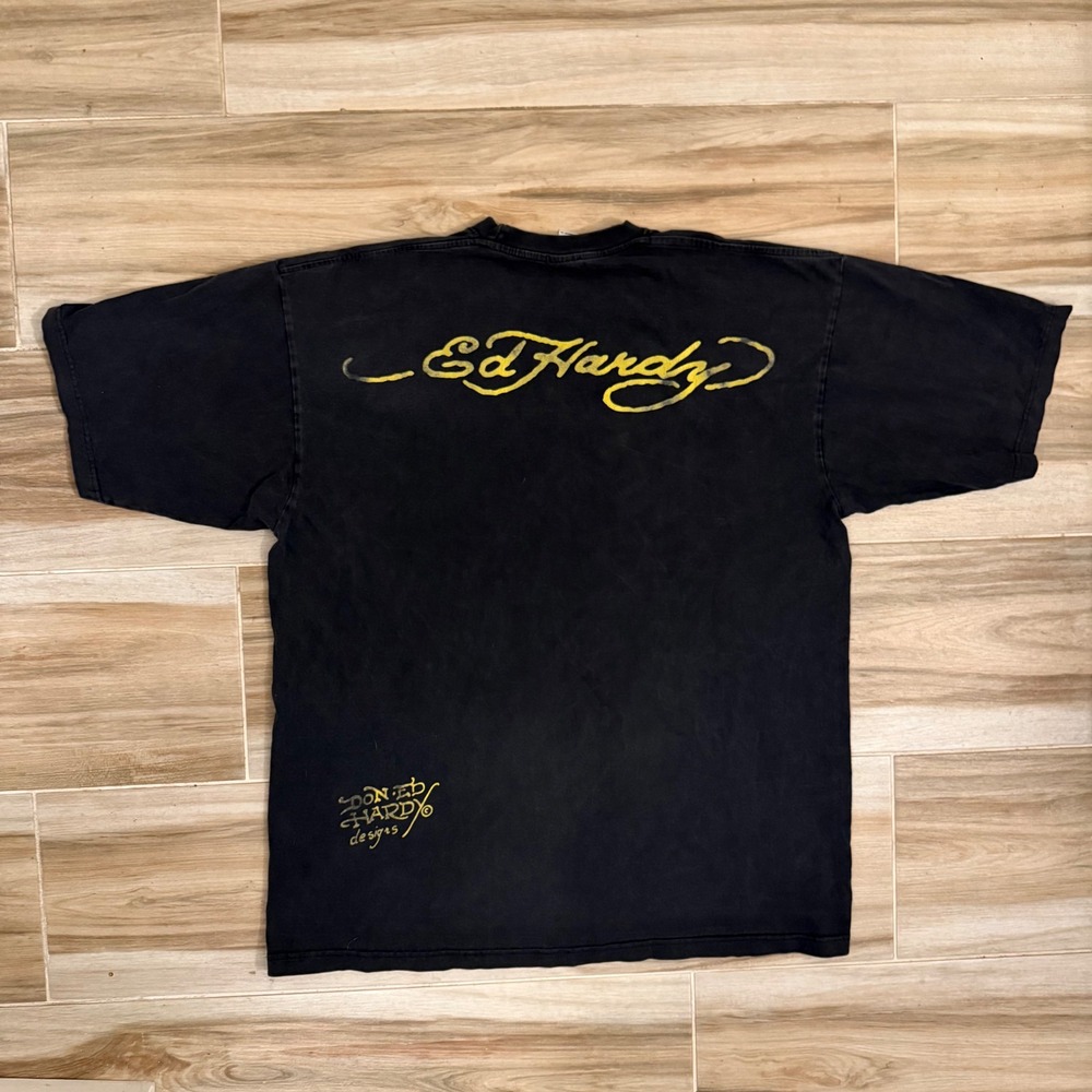Ed Hardy Love Kills Slowly Skull Graphic T-Shirt Black 2XL Christian Audigier - Picture 3 of 8
